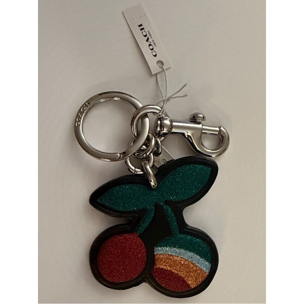 Coach Glitter Cherry Keychain - Green, Red, Orange, Yellow, Blue